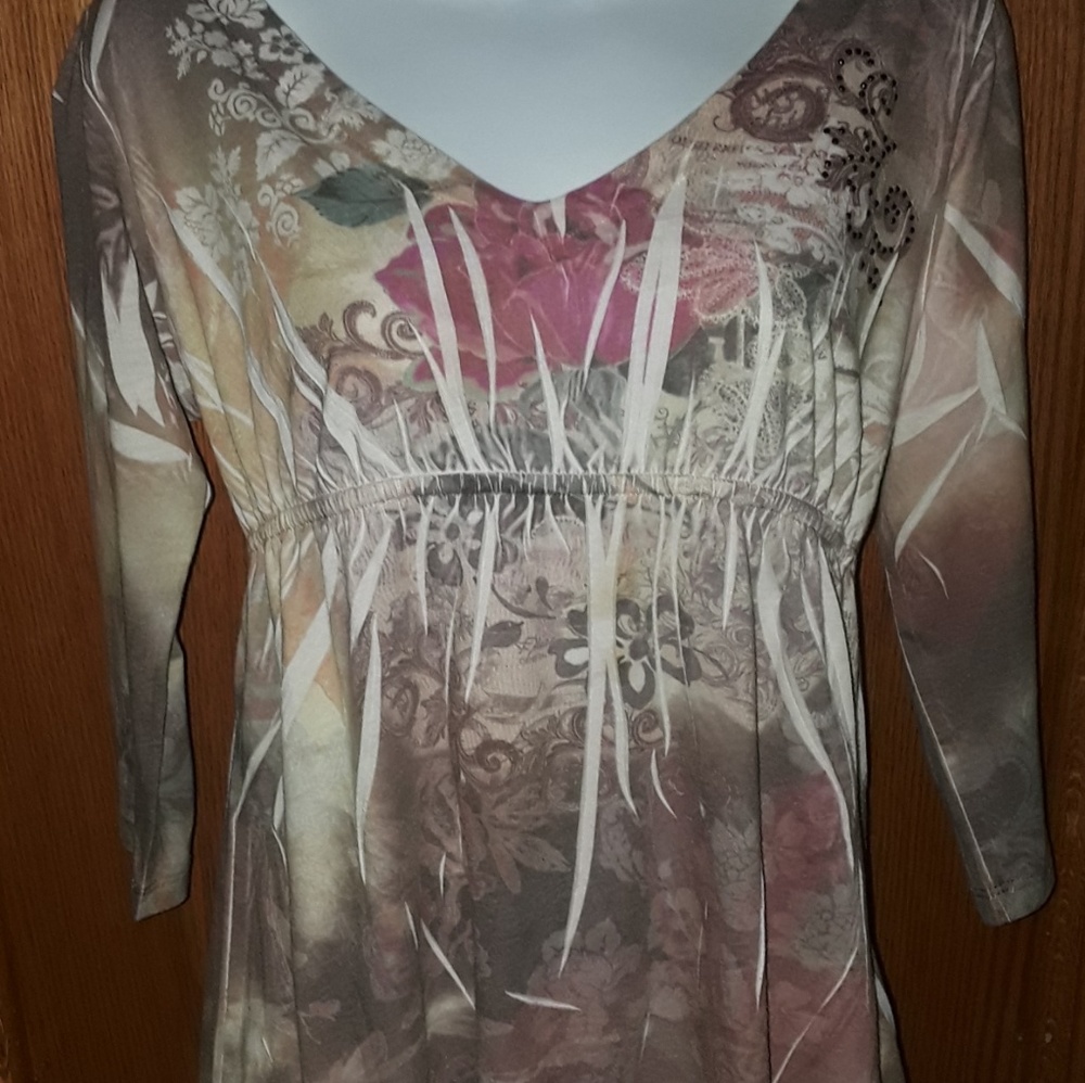 Pink, brown Baby Doll t-shirt. Medium